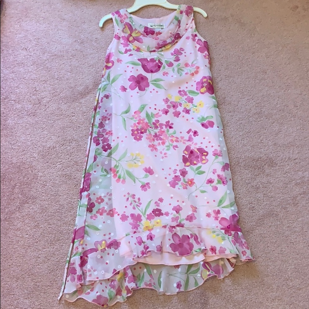 Floral pink girls dress